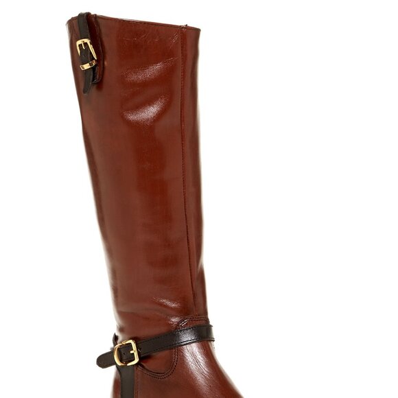 Catherine Malandrino New MILA Leather RIDING Tall BOOTS Brown/Black Women's 10 - Picture 3 of 16